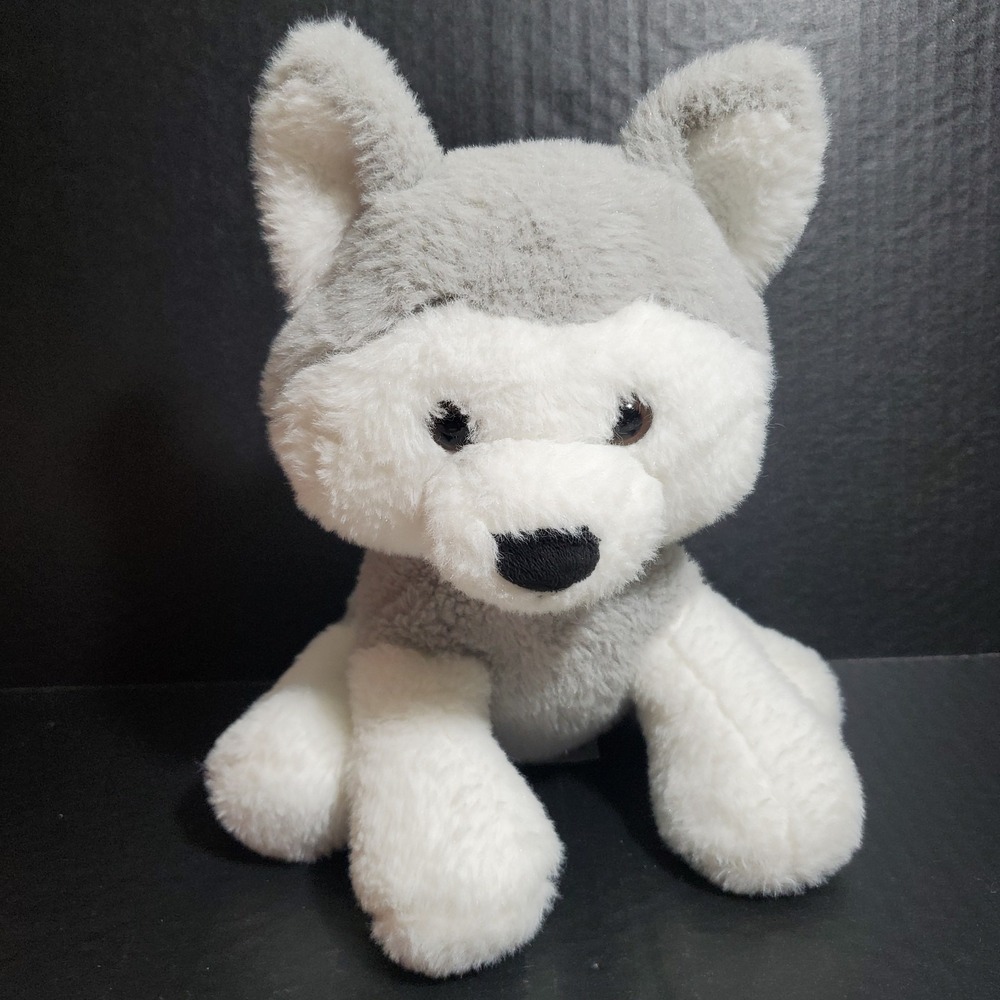 Animal Adventure Plush Husky Dog Stuffed Animal Toy‎ 2021 Gray White 10"